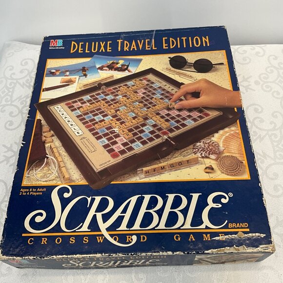 Scrabble Deluxe Travel Edition Crossword Game - Picture 1 of 5